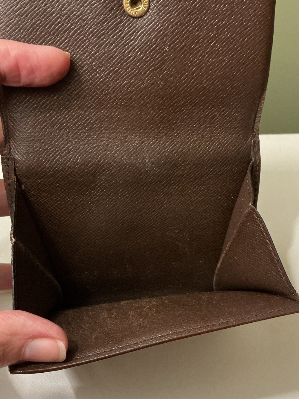 Louis Vuitton Authentic Ebene Brown Tan Damier Compact Wallet with Snap with COA - Picture 9 of 12